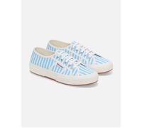 Superga 2750 Stripes Print Cotton Women's Off White/Azure Trainers - UK 6.5 / EU 40 / US 9