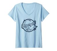 Women's Supergirl 2026 Script Logo Circle V-Neck T-Shirt