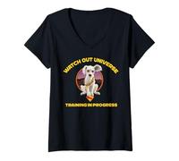 Women's Supergirl Krypto Universe Badge V-Neck T-Shirt