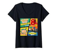 Womens Superhero Birthday 8 Year Old Amazing Awesome Super 8th V-Neck T-Shirt