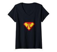 Women's Superhero Pi Super Power Math Student Teacher Gift distresse V-Neck T-Shirt