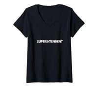 Women's Superintendent Job Title Construction, School Administrators V-Neck T-Shirt