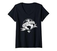 Women's Superman (2025) Daily Planet Scroll V-Neck T-Shirt