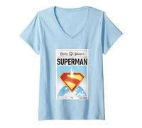 Womens Superman Daily Planet Newspaper Style V-Neck T-Shirt
