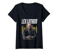 Women's Superman Lex Luthor Skyline V-Neck T-Shirt