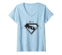 Womens Superman Logo Iconic Emblem Studios V-Neck T-Shirt