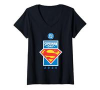 Women's Superman Superman Day 2025 Logo V-Neck T-Shirt