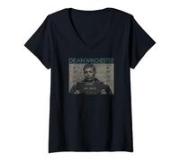 Womens Supernatural Dean Mug Shot V-Neck T-Shirt