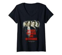 Women's Supernatural Sam Dean Crowley Castiel Between Darkness V-Neck T-Shirt