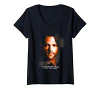 Women's Supernatural Sam Winchester Portrait V-Neck T-Shirt