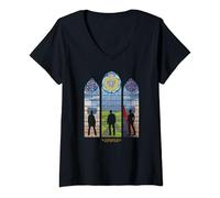 Womens Supernatural Stained Glass V-Neck T-Shirt