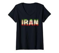 Womens Support Freedom Free Iran Democracy Iran Patriotic V-Neck T-Shirt