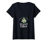Womens Support Local Wildlife Plant Native Gardening V-Neck T-Shirt