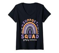 Women's Support Squad Epilepsy Awareness V-Neck T-Shirt