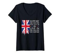 Womens Support The Country You Live in Or Live in Where You Support V-Neck T-Shirt