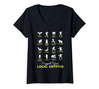 Womens Support Your Local Cryptid Monsters America Cryptozoology V-Neck T-Shirt