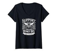 Women's Support Your Local Honey Bee Save The Bees V-Neck T-Shirt