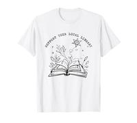Womens Support Your Local Library Book Reading Books T-Shirt