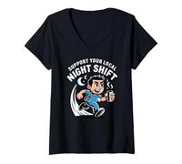 Women's Support Your Local Nurse Running Coffee V-Neck T-Shirt