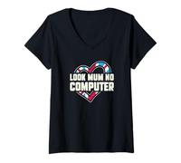 Women's Supporting Look Mum no Computer for European Music Show May V-Neck T-Shirt