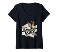 Women's Supporting The Response Emergency Tech Operator V-Neck T-Shirt