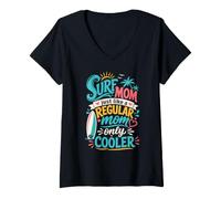 Women's Surf Mom Just Like A Regular Mom Only Cooler V-Neck T-Shirt