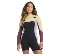 Women's surf shorty wetsuit Billabong 2/2 Synergy Natural Front-Zip Gris S