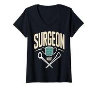 Women's Surgeon Mode Funny Surgery Mask Tools Doctor V-Neck T-Shirt