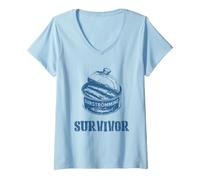 Women's Surströmming Survivor Sweden Funny Extremely Smelly Fish V-Neck T-Shirt
