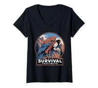 Women's Survival Instincts Vulture Symbol Power V-Neck T-Shirt