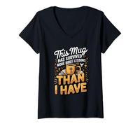 Women's Survived More Bible Lessons Than I Have V-Neck T-Shirt