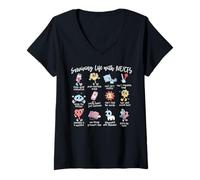 Women's Surviving Life with ME-CFS Myalgic Encephalomyelitis Warrior V-Neck T-Shirt