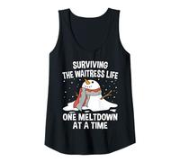 Womens Surviving The Waitress Life One Meltdown at a Time Funny Tank Top