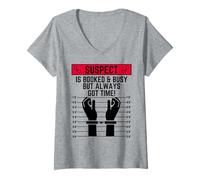 Womens Suspect is Booked and Busy but Always got time Suspects V-Neck T-Shirt