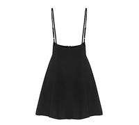 Women's Suspender Braces Casual Skirt Dress Basic High Waist Pleated A Line Straps Overall Suspender Skirt Shoulder Straps Skater Skirts M 1#Black