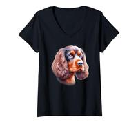 Womens Sussex Spaniel Dog Portrait V-Neck T-Shirt