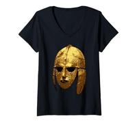 Womens Sutton Hoo Anglo-Saxon Helmet V-Neck T-Shirt
