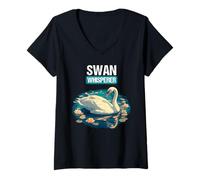 Womens Swan Whisperer. Swans Swan V-Neck T-Shirt
