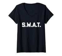 Womens SWAT T-Shirt funny saying sarcastic novelty cool Swat Team V-Neck T-Shirt