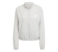 adidas Women's Train Essentials 3-Stripes Woven Warm Up Jacket, wonder alumina/white, XXL