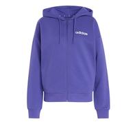 adidas Women's Essentials Linear Full Zip French Terry Hoodie Sweatshirt, Pure Purple/white, S