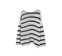 Women's Sweater Striped Crochet Sweater Pullover SweaterLong Sleeve Oversized Jumper Hollow Out Backless Knit Top(L)