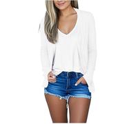 Womens Sweaters Cardigans for Women UK Lightweight Open Front Long Sleeve Soft Ladies Cardigan Sweaters Casual Trendy Fall Shrugs Cover Ups,White,L
