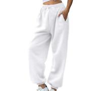 Womens Sweatpants Joggers Drawstring Elastic Waist Ladies Tracksuit Bottoms Short Leg Winter Warm Fleece Lounge Pants Loose Comfort Oversized Sweatpants With Pockets Fashion Thermal Womens Trousers