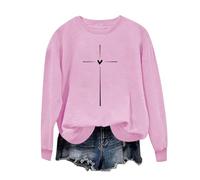 Women's Sweatshirt Faith Hope Love Christian Sweatshirt Crewneck Inspirational Graphic Pullover Blouse Top Long Sleeve Tops Casual T Shirt Blouses Tunic Pullover Sweatshirt Funny Casual Tops Pink