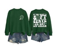 Women's Sweatshirt God is Greater Than The Highs and Lows Long Sleeve Hoodie with Motif, Green, M