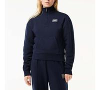 Women's Sweatshirt Lacoste High Neck Zipped Fleece Jogger Pullover in Blue