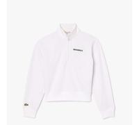 Women's Sweatshirt Lacoste Relaxed-Fit Zip-Up Print Pullover in White