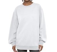 Womens Sweatshirt Uk, Womens Crew Neck Sweatshirts Autumn Winter Vintage Casaul Long Sleeve Fleece Sweatshirt Pullover Tops 30th Birthday Gifts for Women,White,XL,u86a