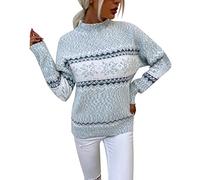 Womens Sweatshirt, Women's Festive Snowflake Knit Turtleneck Pullover Sweater Cozy Holiday Winter Warm Top